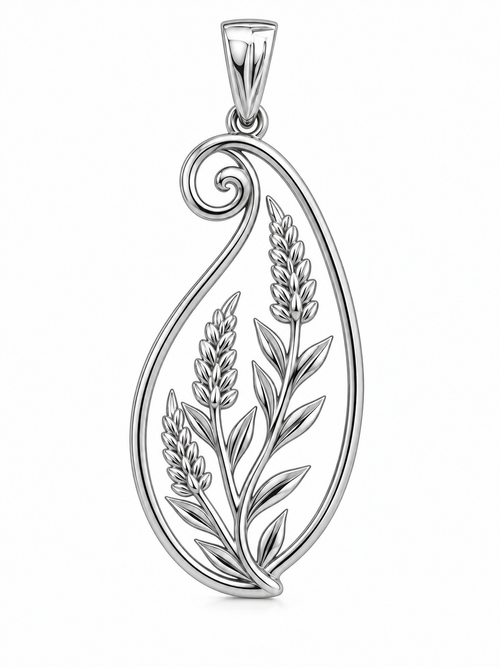 Limited-edition Heritage Collection Sterling Silver Heather & Paisley Pendant