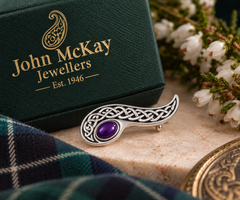 Limited-edition Heritage Collection Paisley Amethyst Brooch