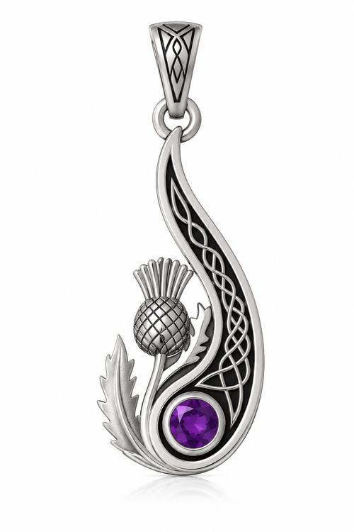 Limited-edition Heritage Collection Amethyst Thistle Paisley Necklace