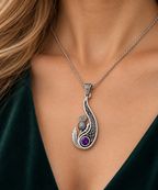 Limited-edition Heritage Collection Amethyst Thistle Paisley Necklace