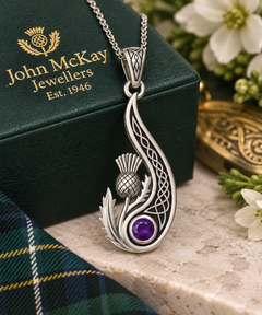 Limited-edition Heritage Collection Amethyst Thistle Paisley Necklace