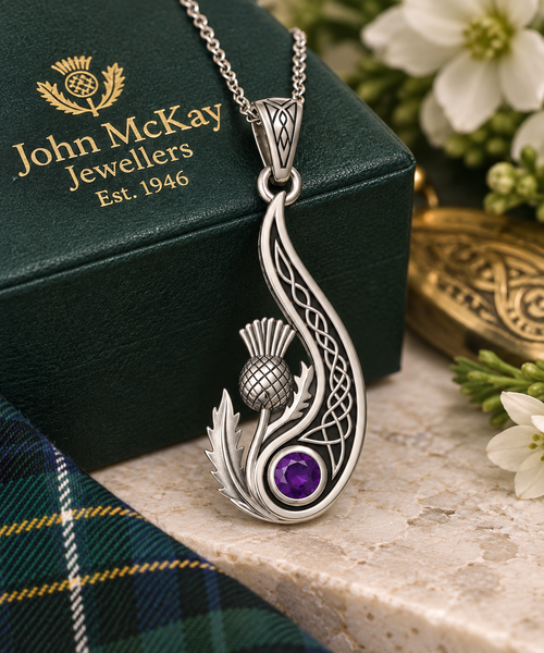 Limited-edition Heritage Collection Amethyst Thistle Paisley Necklace
