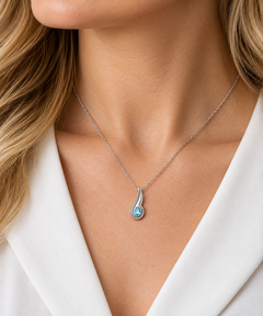 Limited-edition Heritage Collection Blue Topaz Paisley Necklace