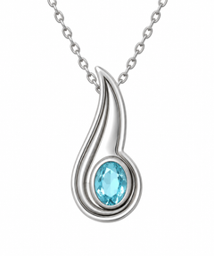 Limited-edition Heritage Collection Blue Topaz Paisley Necklace