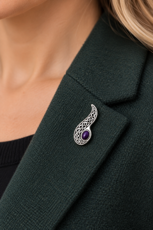 Limited-edition Heritage Collection Paisley Amethyst Brooch