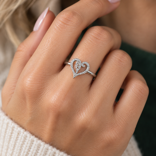Limited-edition Paisley Hammered Heart Sterling Silver ring