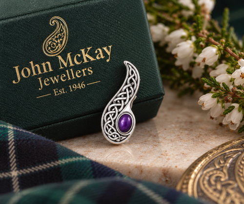 Limited-edition Heritage Collection Paisley Amethyst Brooch