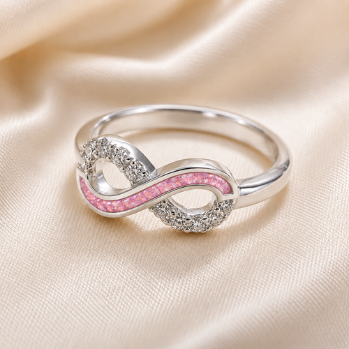 Sterling Silver Ashes Wave Memorial Ring - Choose your Gem Colour (Copy)