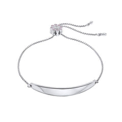 D For Diamond Pink Flower Toggle Bracelet with Diamond