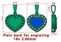Sterling Silver Ashes Heart CZ Memorial Pendant
