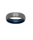 Unique & Co Gents Tungsten 6mm Court Ring with Inner Blue Finish - TUR-72
