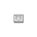 Nomination, Composable Link, Heart with Snowflake in Silver Charm