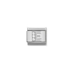 Nomination Letter Charms in Stainless Steel And Cubic Zirconium