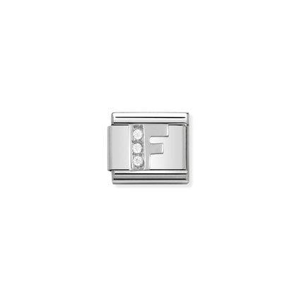 Nomination Letter Charms in Stainless Steel And Cubic Zirconium