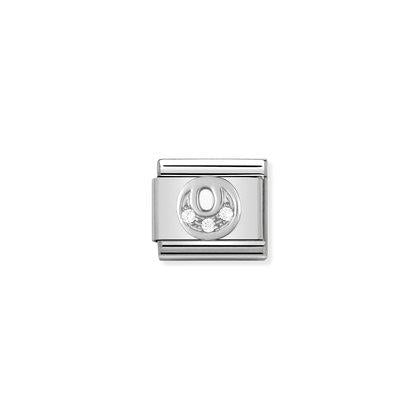 Nomination Letter Charms in Stainless Steel And Cubic Zirconium