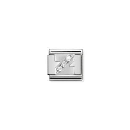 Nomination Letter Charms in Stainless Steel And Cubic Zirconium