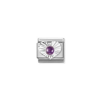 Nomination Composable Link silver Heart Amethyst Charm