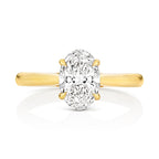 9ct Yellow Gold 2.00ct Certified Oval-Cut Lab-Grown Diamond Ring