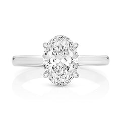 9ct White Gold 3.00ct Certified Oval-Cut Lab-Grown Diamond Ring