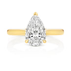 9ct Yellow Gold 2.50ct Certified Pear-Cut Lab-Grown Diamond Ring