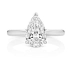 9ct White Gold 3.00ct Certified Pear-Cut Lab-Grown Diamond Ring