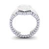 Ladies 9ct White Gold Bead Design Bespoke Shaped To Fit Wedding Ring