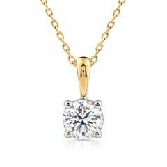 9ct Yellow Gold 0.50ct Round Brilliant Cut Laboratory Diamond Necklace
