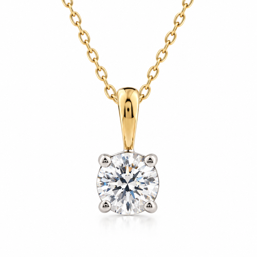 9ct Yellow Gold 0.50ct Round Brilliant Cut Laboratory Diamond Necklace