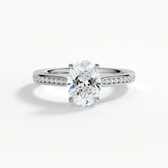 9ct White Gold 1.50ct Oval Brilliant Cut Laboratory Grown Diamond Engagement Ring