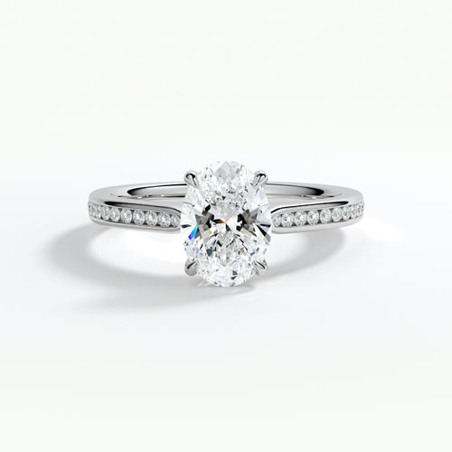9ct White Gold 1.50ct Oval Brilliant Cut Laboratory Grown Diamond Engagement Ring