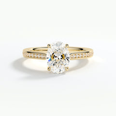 9ct Yellow 1.50ct Oval Brilliant Cut Laboratory Grown Diamond Engagement Ring