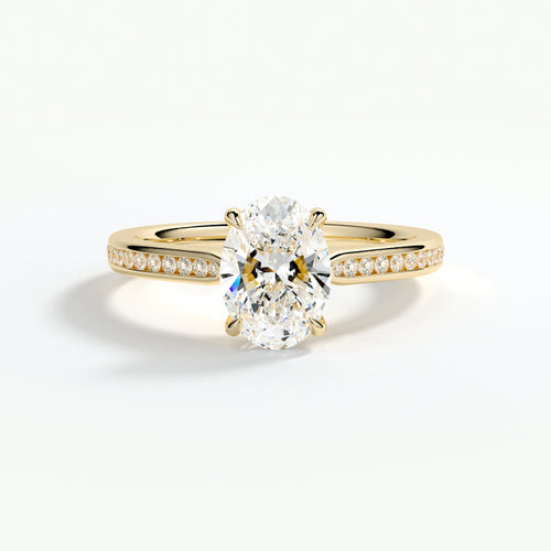 9ct Yellow 1.50ct Oval Brilliant Cut Laboratory Grown Diamond Engagement Ring