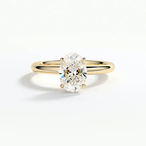 9ct Yellow 1.50ct Oval Brilliant Cut Halo Laboratory Grown Diamond Engagement Ring (Copy)