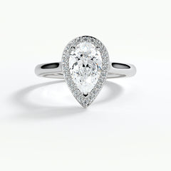 9ct White Gold 1.50ct Pear Cut Laboratory Grown Diamond Engagement Ring