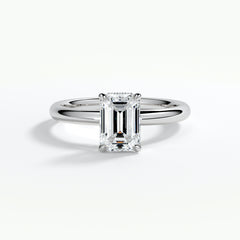 Platinum 1.50ct Emerald Cut Halo Cluster Laboratory Grown Diamond ring