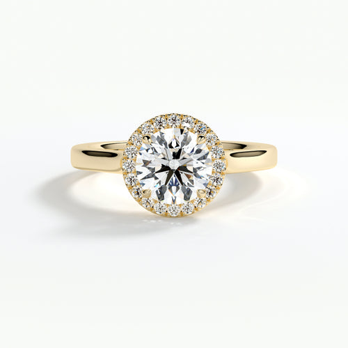 9ct Yellow Gold 1.50ct Brilliant Cut Halo Cluster Laboratory Grown Diamond Engagement Ring
