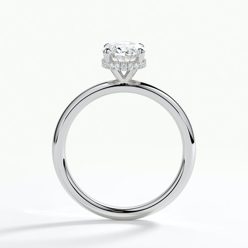 9ct White 1.50ct Oval Brilliant Cut Halo Laboratory Grown Diamond Engagement Ring