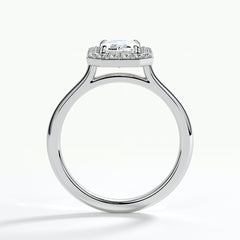 9ct White Gold 1.50ct Emerald Cut Halo Cluster Laboratory Grown Diamond Engagement Ring (Copy)