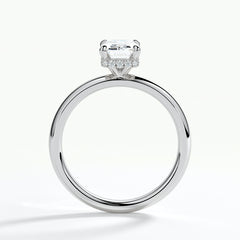 Platinum 1.50ct Emerald Cut Halo Cluster Laboratory Grown Diamond ring