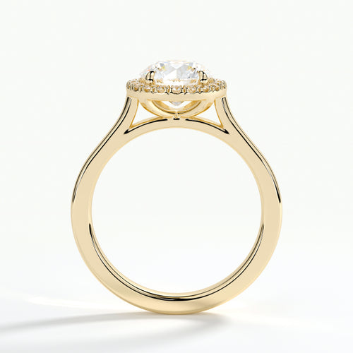 9ct Yellow Gold 1.50ct Brilliant Cut Halo Cluster Laboratory Grown Diamond Engagement Ring