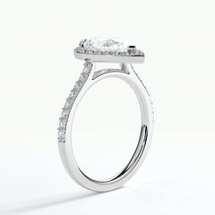 9ct White Gold 1.50ct Pear Cut Halo Cluster Laboratory Grown Diamond Engagement Ring