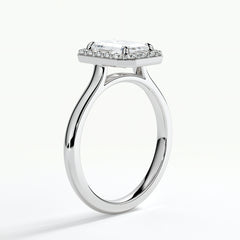 9ct White Gold 1.50ct Emerald Cut Halo Cluster Laboratory Grown Diamond Engagement Ring (Copy)