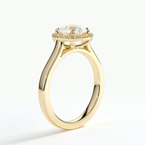 9ct Yellow Gold 1.50ct Brilliant Cut Halo Cluster Laboratory Grown Diamond Engagement Ring