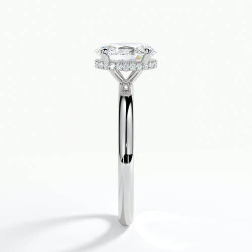 9ct White 1.50ct Oval Brilliant Cut Halo Laboratory Grown Diamond Engagement Ring