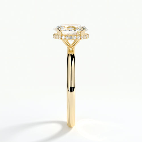9ct Yellow 1.50ct Oval Brilliant Cut Halo Laboratory Grown Diamond Engagement Ring (Copy)