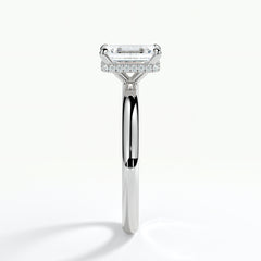 Platinum 1.50ct Emerald Cut Halo Cluster Laboratory Grown Diamond ring