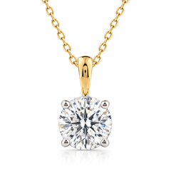 9ct Yellow Gold 1.00ct Round Brilliant Cut Laboratory Diamond Necklace