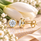 9ct Yellow Gold 1.00ct Round Brilliant Cut Laboratory Diamond Earrings