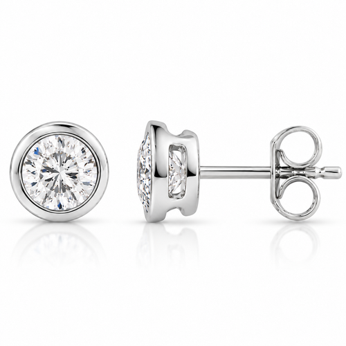 9ct White Gold 1.00ct Round Brilliant Cut Laboratory Diamond Earrings