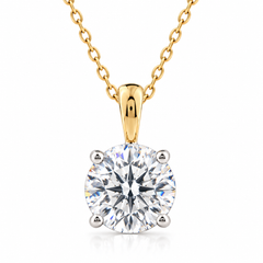 9ct Yellow Gold 1.50ct Round Brilliant Cut Laboratory Diamond Necklace